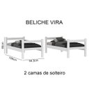 Ver imagem 5 de Beliche Solteiro Reforçada com Colchão que Vira Duas Camas Branco Letícia