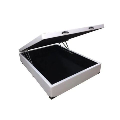 Box Bau Blindado Suede- Viuva 128x188x38 - Novo:branco