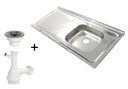 Ver imagem 1 de Pia Inox Fabrinox PSD1000D 100x52cm, cuba direita, válvula e sifão