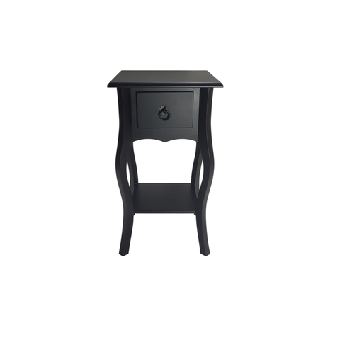 Mesa de Cabeceira 1 Gaveta Preto -Florence