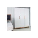 Ver imagem 1 de GUARDA-ROUPA 3 PORTAS MDF E MADEIRA MACIÇA BRANCO