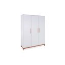 Ver imagem 4 de GUARDA-ROUPA 3 PORTAS MDF E MADEIRA MACIÇA BRANCO