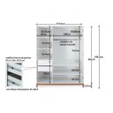 Ver imagem 3 de GUARDA-ROUPA 3 PORTAS MDF E MADEIRA MACIÇA BRANCO