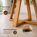 Ver imagem 3 de Mesa de Jantar 160 cm Madeira Maciça MDF Vidro Off White Bege Marrom-Claro