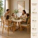 Ver imagem 2 de Mesa de Jantar 160 cm Madeira Maciça MDF Vidro Off White Bege Marrom-Claro