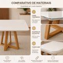 Ver imagem 4 de Mesa de Jantar 160 cm Madeira Maciça MDF Vidro Off White Bege Marrom-Claro