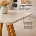 Ver imagem 5 de Mesa de Jantar 160 cm Madeira Maciça MDF Vidro Off White Bege Marrom-Claro
