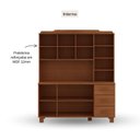Ver imagem 4 de Armário 6 Portas 3 Gavetas Madeira Maciça Linha Cobre Marrom/Castanho