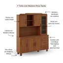 Ver imagem 5 de Armário 6 Portas 3 Gavetas Madeira Maciça Linha Cobre Marrom/Castanho