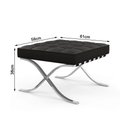 Ver imagem 2 de Puff Barcelona Cromado em Sintético Preto Cor Preto