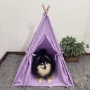 Ver imagem 2 de Cabana Pet Camping Cachorro Gato - Algodão Liso - 70x70x84cm - Lilás Claro