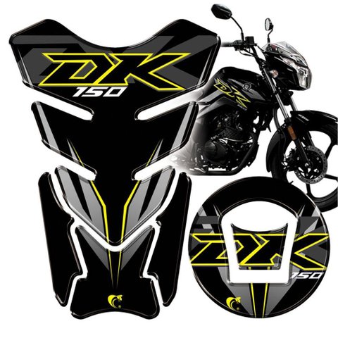 Protetor de Tanque Adesivo Moto Haojue Dk 150 Preto Cor Preto