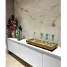 Bandeja Dourada Espelhada Luxo Decoração 50x30 - 4