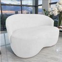 Ver imagem 1 de Namoradeira Decorativa Beatriz Orgânica Couro Branco