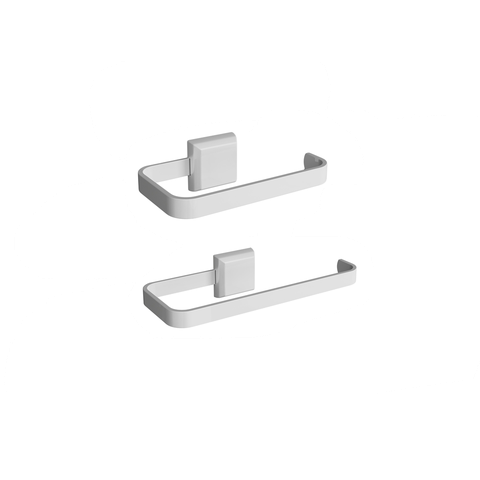 Kit Porta Papel Higiênico e Porta Toalha de Rosto Luxo Branco