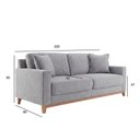 Ver imagem 3 de Sofá Living Vintage 3 Lugares 220cm em Linho Slim Cinza Inox