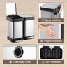 Takywep Lixeira Inox 40l com 2 Compartimentos e Tampa Silenciosa - 5