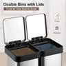 Takywep Lixeira Inox 40l com 2 Compartimentos e Tampa Silenciosa - 3