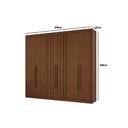 Ver imagem 2 de Guarda Roupa Casal 6 Portas 2 Ripados e 8 Gavetas Grécia Cacau - Conquista