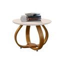 Ver imagem 2 de Mesa de Centro Inov Estilo Moderno com Pés Trabalhados em Madeira e Tampo em Mdf Cor Nature/off Whit