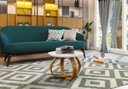 Ver imagem 1 de Mesa de Centro Inov Estilo Moderno com Pés Trabalhados em Madeira e Tampo em Mdf Cor Nature/off Whit
