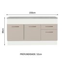 Ver imagem 3 de Balcão de Pia 150 Cm 2 Portas e 2 Gavetas (com Tampo) Branco/crema Agata Madesa