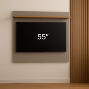 Painel para Tv até 55 Polegadas Versátil 100% Mdf 1 Prateleira Simples Nature/griss