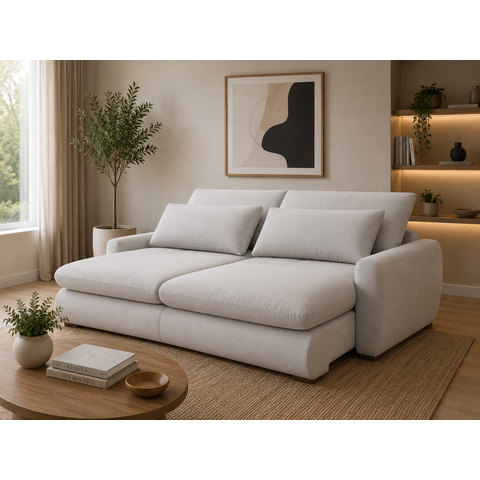 Sofa Curve 2.30 Nobly Veludo Bege