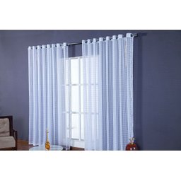 cortina para quarto grande voal xadrez branco 6,00x2,80 - 1