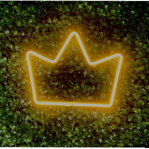 Luminária de Parede Coroa Led Neon 25cm 3D Gold Print 110V-220V