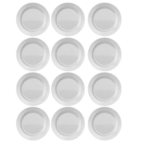 Prato Raso Menu de Vidro Opaline 26,5cm 12 Unidades - Nadir 5543