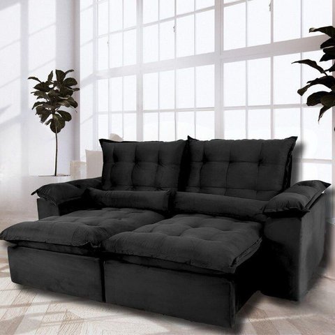 Sofá Retrátil e Reclinável Articulado Ipanema - 1,60m de Largura e Abertura Grande em Veludo Premium