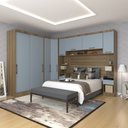 Ver imagem 1 de Quarto de Canto Casal com Guarda Roupas Cabeceira e Mesas de Cabeceira Paris Luciane Móveis