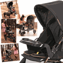 Ver imagem 2 de Carrinho de Bebe com Bebe Conforto Galzerano Cross Preto Cobre