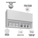 Ver imagem 4 de Armário Aéreo para Cozinha 100cm Luna M05 Branco - Inoviza