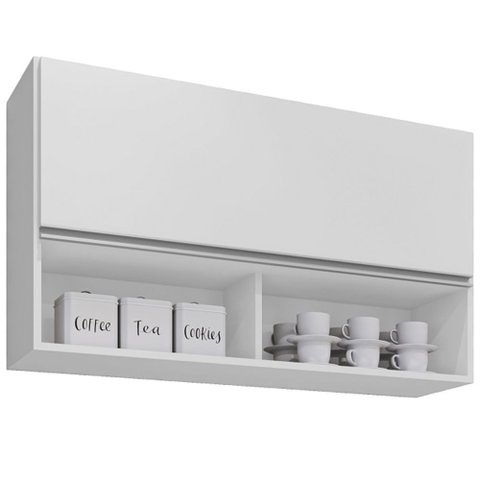 Armário Aéreo para Cozinha 100cm Luna M05 Branco - Inoviza
