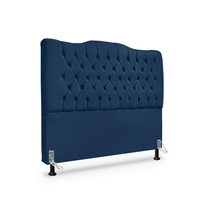 Cabeceira de Cama Box Casal 140 Cm Dunas - Veludo Azul Marinho