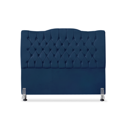 Cabeceira de Cama Box Casal 140 Cm Dunas - Veludo Azul Marinho - 2