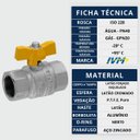 Ver imagem 7 de Válvula Esfera Fêmea X Fêmea 1 Gás Passagem Plena Borboleta Ivm Italy Latão Forjado Gpn20 Pn40