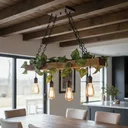 Ver mais imagens de Luminária Lustre Pendente Rústico Madeira Maciça 70cm 4 Bocais E27 Bivolt - Pó de Madeira