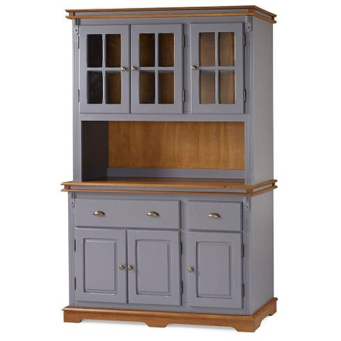 Arca Oratório com 3 Portas, 2 Gavetas e 3 Portas Vidro Manchester - M52003 Cor Laca - Cinza