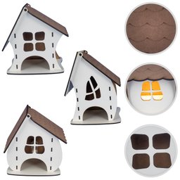 Luminária Abajur de Mesa 3 Casinha Madeira G9 Decoração - 4