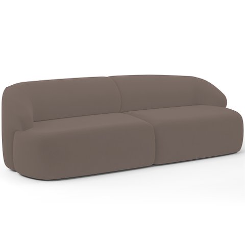 Sofá 3 Lugares Curvo Orgânico para Sala Living 220cm Barolo L06 Veludo Marrom - Lyam Decor