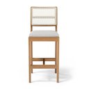 Ver imagem 4 de Kit com 4 Banquetas Milena Madeira Maciça Assento Estofado Encosto de Tela Sintética Linho Cinza 407