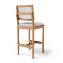 Ver imagem 5 de Kit com 4 Banquetas Milena Madeira Maciça Assento Estofado Encosto de Tela Sintética Linho Cinza 407