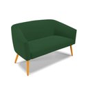Ver imagem 3 de Kit 01 Namoradeira 02 Lugares e 02 Poltronas Giratória Stella Veludo Verde Base Madeira MA30 - D'