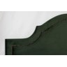 Cabeceira Casal Curva Luxo Estofada com Tachas 140x60 - Suede Verde Esmeralda - Tachas Fume - 2