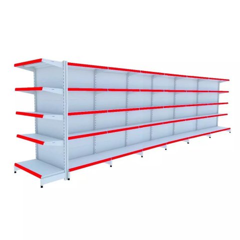 Gondola Centro 170 Fit Ate 6 Metros 1 Ponta Branco 65b Pe Vermelho
