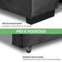 Ver mais imagens de Sofa Retratil Reclinavel 2 Lugares 2,70 Vitória Veludo Grafite Lansofbr