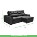 Ver imagem 6 de Sofa Retratil Reclinavel 2 Lugares 2,70 Vitória Veludo Grafite Lansofbr